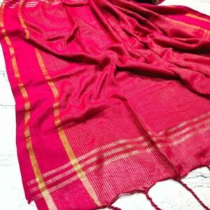 Khadi Cotton Zori Cheek Saree