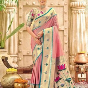 Aadya's Paithani Soft Silk Kanjivaram Saree With Unstitched Blouse Piece